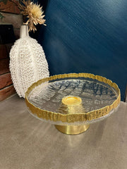 Gold rimmed cake platter